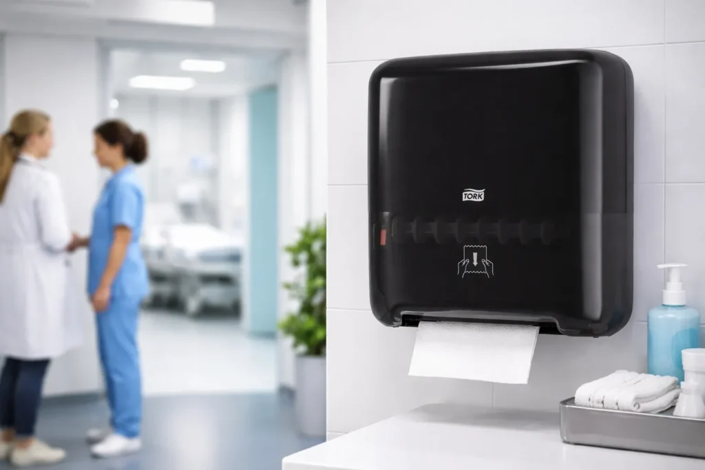מתקן מגבות נייר רפואי של TORK בסביבה סטרילית