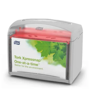 מתקן מפיות שולחני Tork Xpressnap N4 דגם 6234100 בצבע אפור – חיסכון של עד 25% בצריכה ושיפור היגיינה.