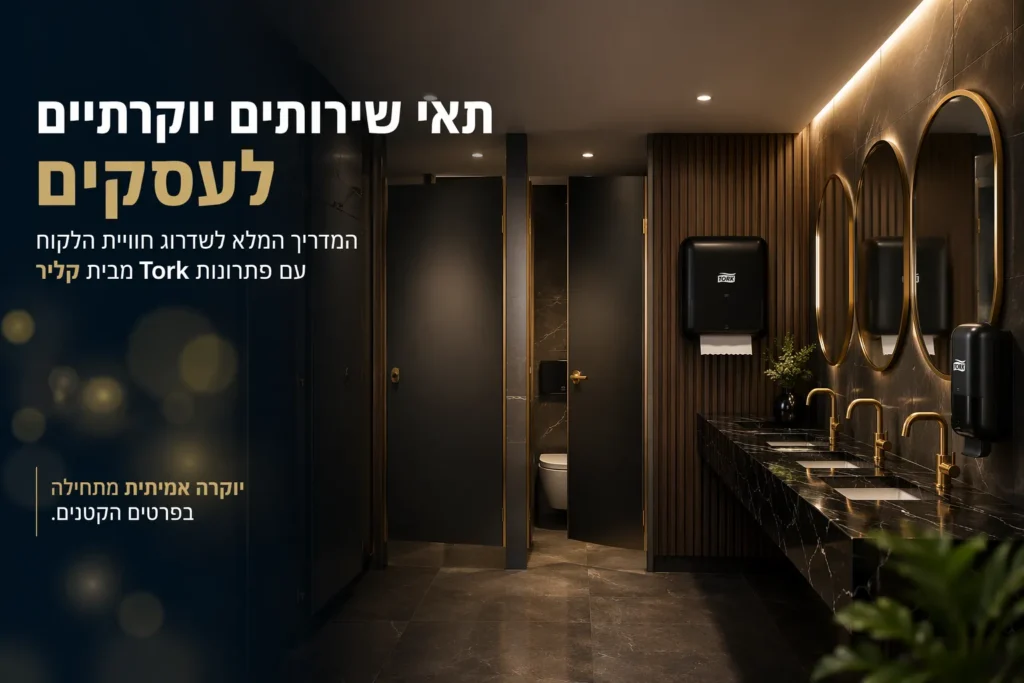 תאי שירותים יוקרתיים לעסקים עם עיצוב פרימיום ופתרונות היגיינה מתקדמים מבית Tork