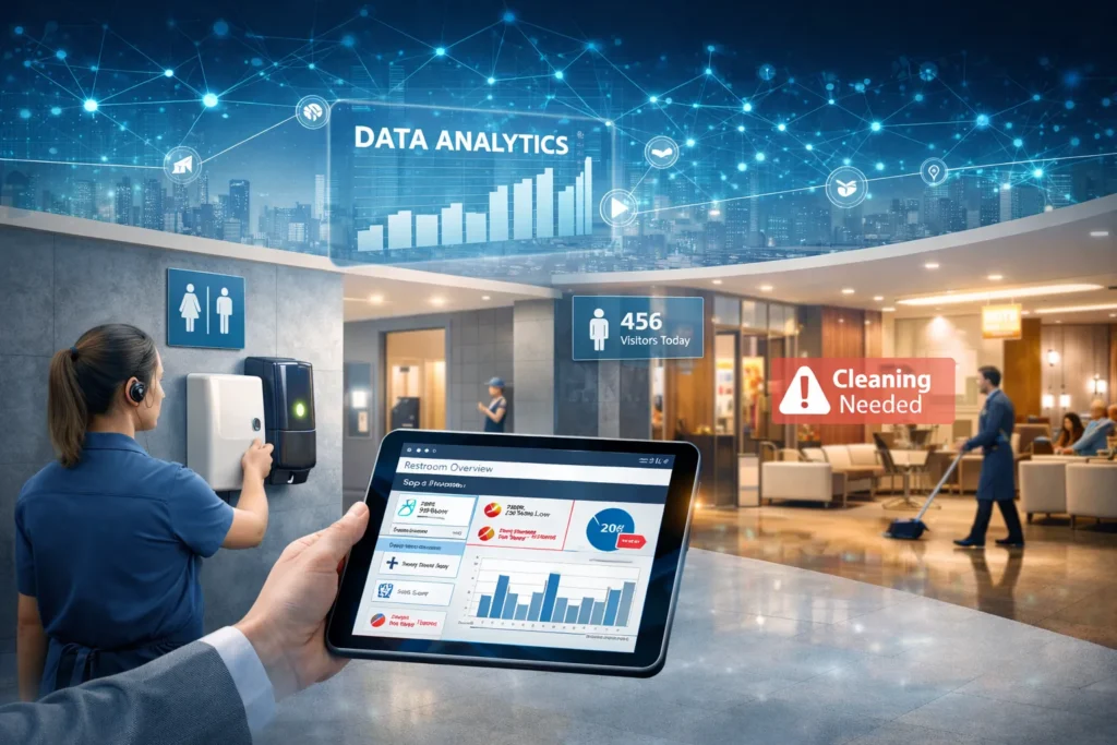 Tork Vision Cleaning מערכת ניקיון חכמה מבוססת נתונים עם חיישנים בזמן אמת לניהול מתקנים, ייעול תפעול ושיפור חוויית משתמש בעסקים