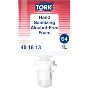 קצף חיטוי ידיים ללא אלכוהול Tork 401813 במערכת S4. מחסל 99.9% מהחיידקים, עדין לעור ומתאים לעסקים, מוסדות ומרפאות.
